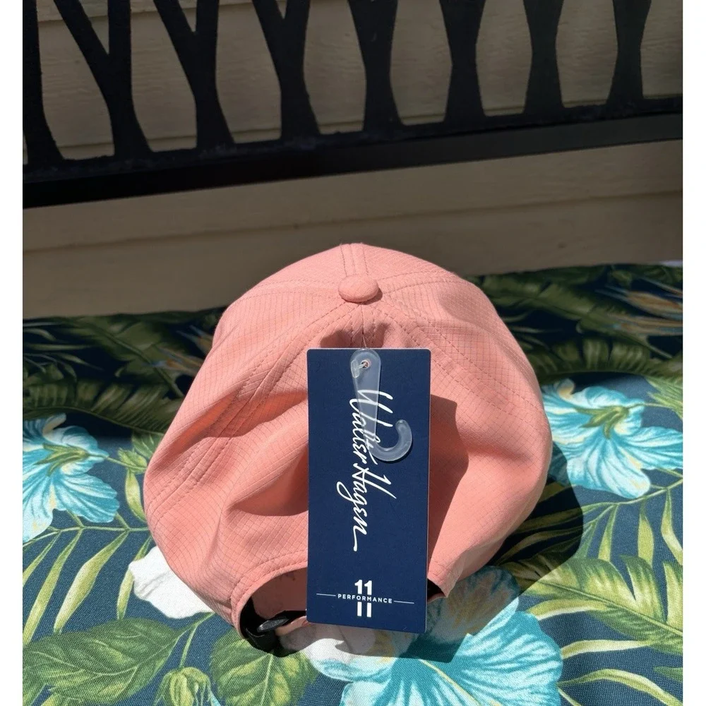 Walter Hagen 11 Performance Grid Hat Mens One Size Coral Adjustable Golf Cap NEW